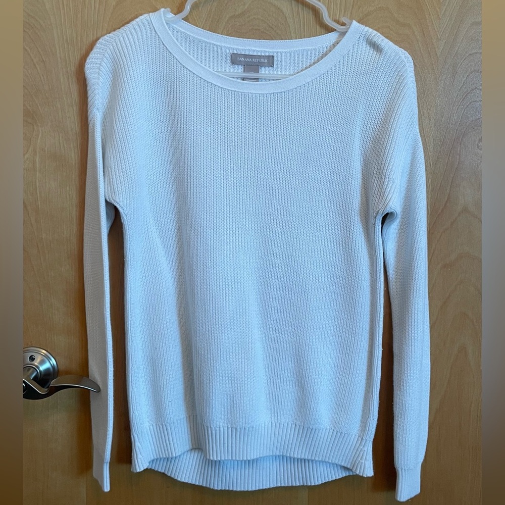 Banana Republic, White Cotton Sweater, size XS